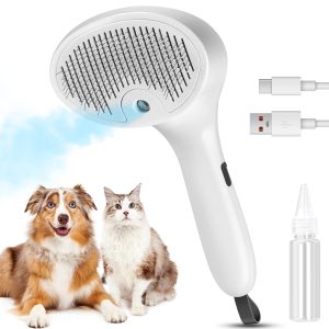 4-in-1 Pet Steam Grooming Brush, Spray for hair removal and anti-flying hair, specially for long-haired cats and dogs