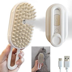 4-in-1 Rechargeable Pet Steam Brush, Spray grooming comb, specially for cat and dog hair removal