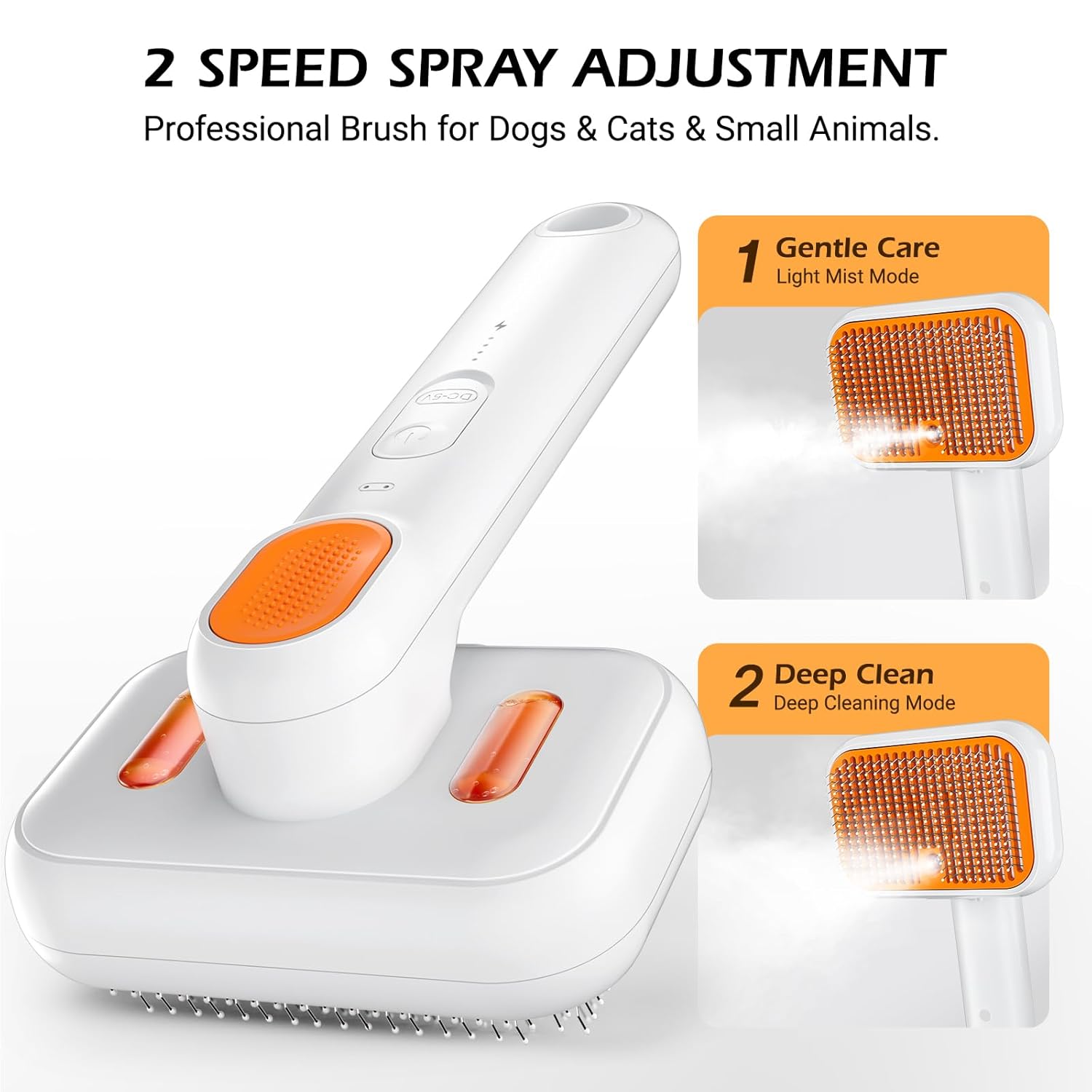 3-in-1 Pet Steam Brush, Rechargeable and waterproof, gentle spray, suitable for all hair types - Image 2