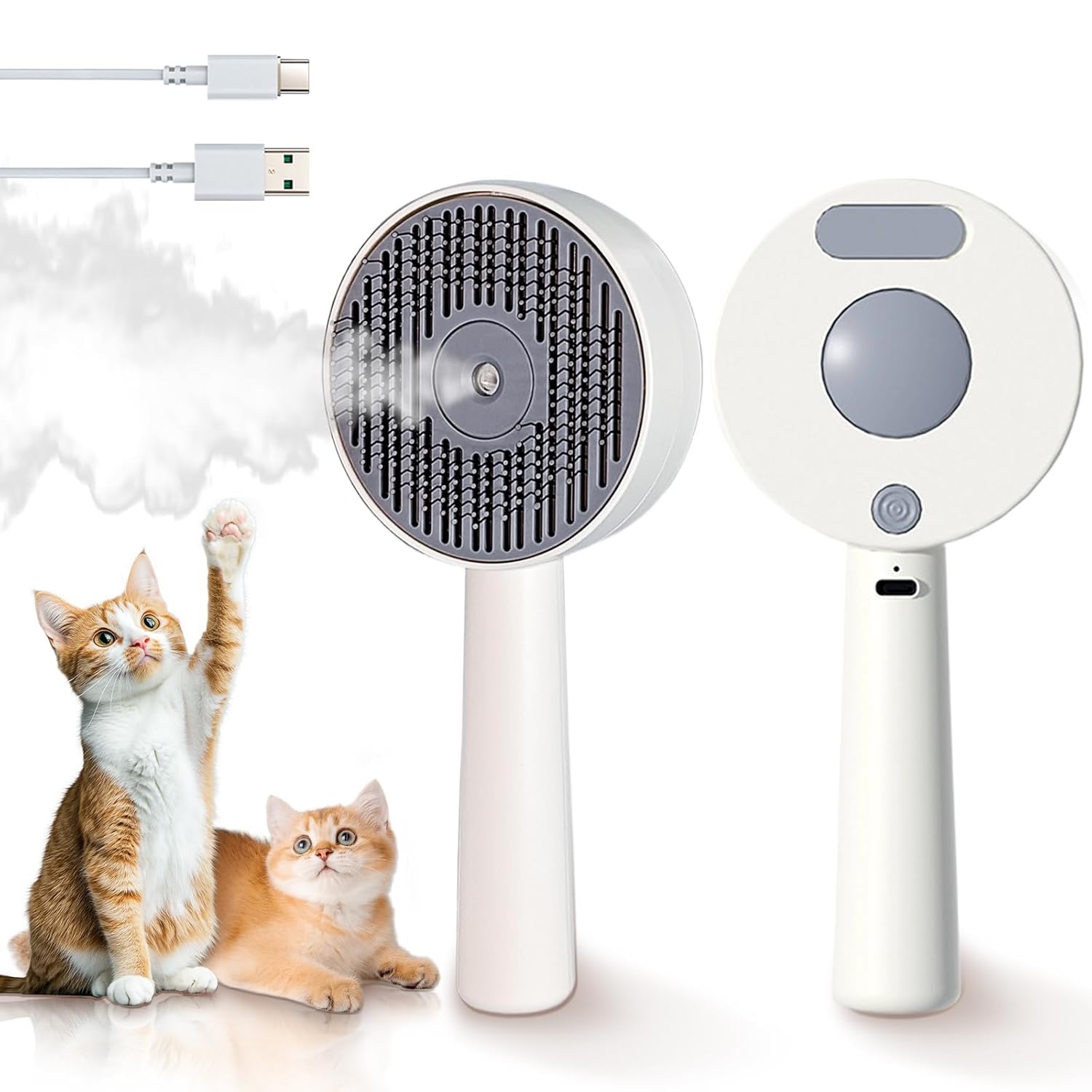 3-in-1 Pet Spray Hair Removal Comb, Self-cleaning and anti-static, rechargeable with water tank