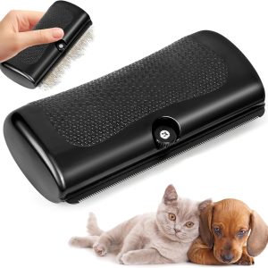 Comfortable Grip Short-Haired Pet Brush - Gentle De-shedding Tool Designed for Short-Haired Cats and Dogs